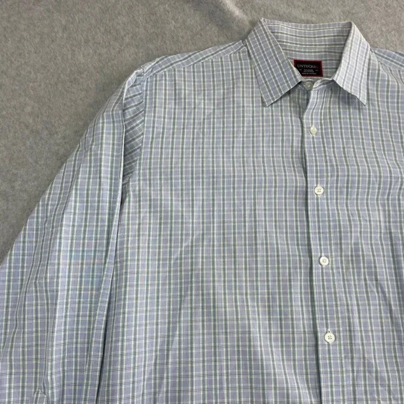 UNTUCKit Mens XL Long Sleeve Button Down Shirt Plaid Cotton Blue Green Cotton - Picture 3 of 13
